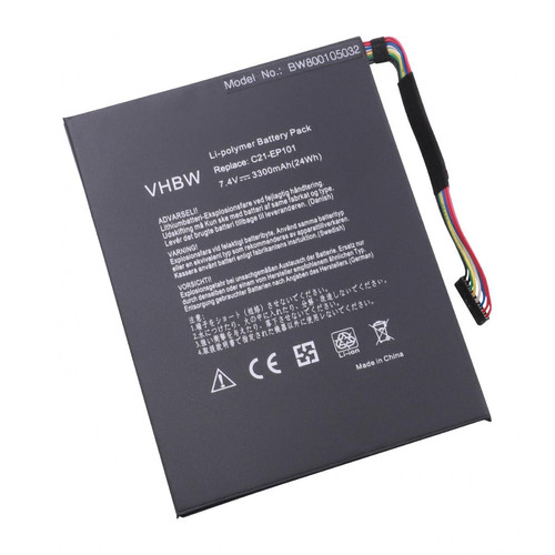 Vhbw - vhbw Batterie compatible avec Asus Eee Pad Transformer TF101-1B033A, TF1011B046A, TF101-1B046A ordinateur portable (3300mAh, 7,4V, Li-polymère) Vhbw  - Batterie PC Portable