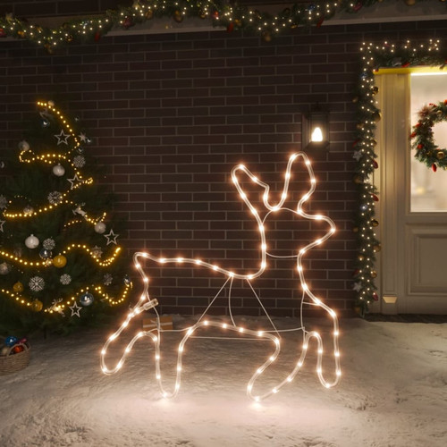 Sapin de Noël Vidaxl vidaXL Figure de renne de Noël avec 72 LED Blanc chaud 57x55x4,5 cm