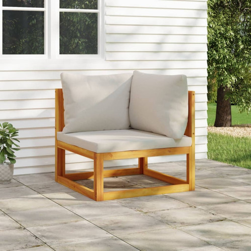 Vidaxl - vidaXL Canapé d'angle sectionnel avec coussins gris clair bois acacia Vidaxl  - Salon de Jardin Mobilier de jardin