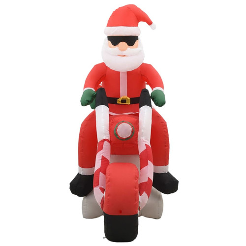 Vidaxl vidaXL Père Noël gonflable sur moto LED IP44 160 cm