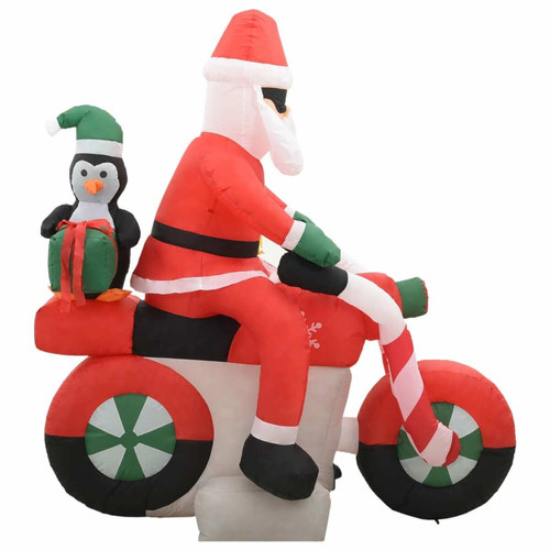Sapin de Noël vidaXL Père Noël gonflable sur moto LED IP44 160 cm