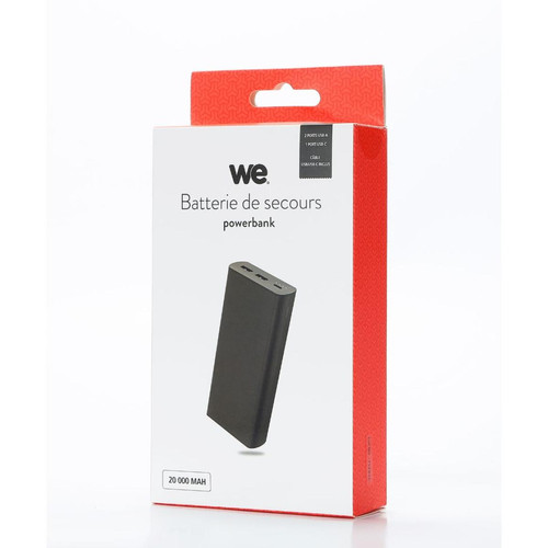 Batterie téléphone WE Batterie Externe 20000 mAh Powerbank Chargeur Portable Grande Capacité Charge Rapide 15W avec 1 Port USB-C et 2 Ports USB