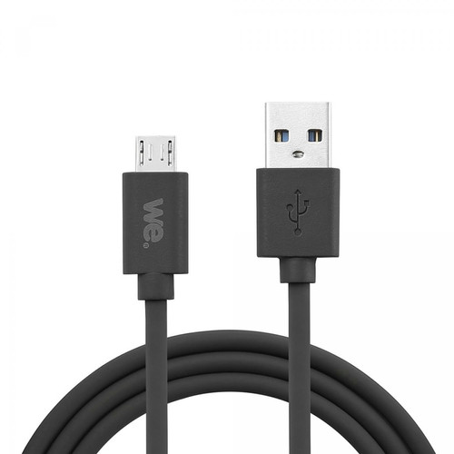 We - WE Câble USB vers Micro USB en Silicone, 1 Mètre, USB 2.0, Charge et Transferts de Données jusqu'à 480 Mbps - Noir We  - Câble antenne