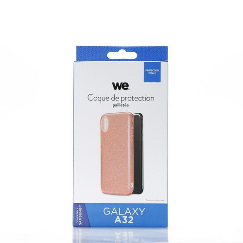 We WE - Coque de protection paillette pour smartphone Samsung Galaxy A32 ROSE.Ultra-fine au toucher, protège des chocs et des rayures