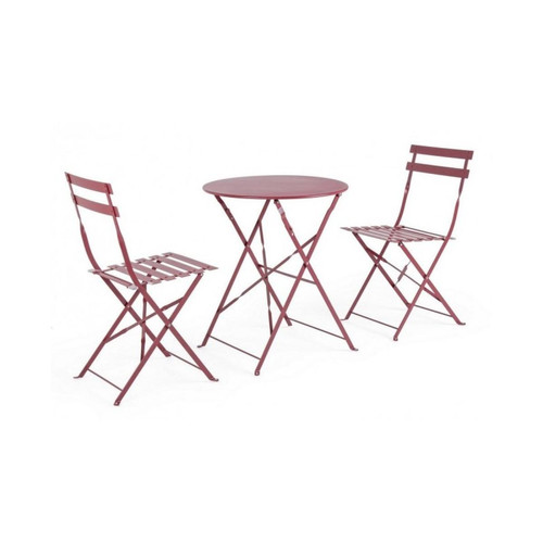 Webmarketpoint - Ensemble de jardin Bistrot table et chaises bizzotto rouge Webmarketpoint  - Ensemble table chaises bistrot