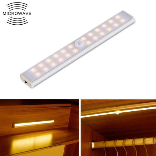 Ampoules LED Wewoo 2W 24 LED blanc chaud écran large intelligent de capteur de corps humain de la lumière du Cabinet de couloir version de charge USB