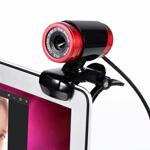 Webcam Wewoo Webcam 12 Mega Pixels HXSJ A860 30 images / s 480 mégapixels 480P HD pour ordinateur de bureau / portableavec microphone à absorption de son de 10 mlongueur 1,4 m rouge + noir