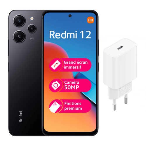 XIAOMI - Redmi 12 4G 128G + chargeur MI 20W XIAOMI  - Smartphone à moins de 300 euros Smartphone