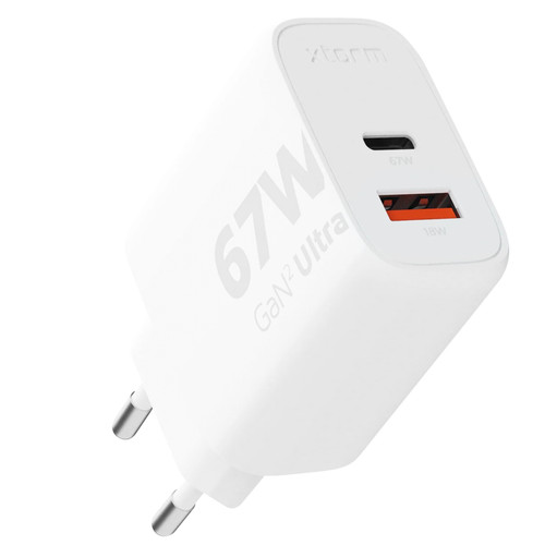 Xtorm - Xtorm Chargeur Secteur GaN² 67W USB C + USB Format Compact Blanc Xtorm  - Connectique et chargeur pour tablette