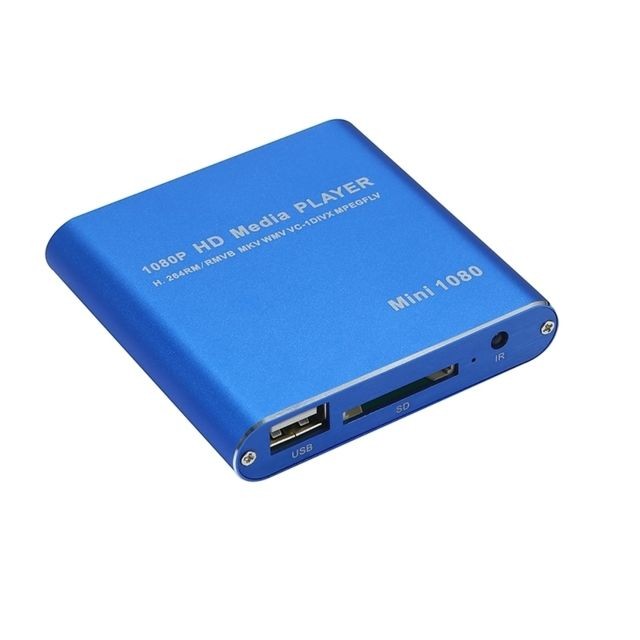 Wewoo - Passerelle multimédia MINI 1080P Full HD Media USB HDD Boîtier de lecteur de carte SD / MMCEU Plug Bleu Wewoo  - Passerelle Multimédia