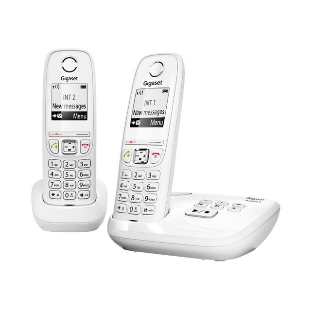 Gigaset - Téléphone sans fil avec répondeur - AS405A - Duo Blanc Gigaset  - Téléphone fixe sans fil