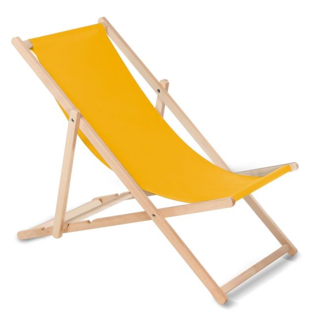 Transats, chaises longues Greenblue Chaise longue GreenBlue bain de soleil pliante réglable couleur jaune