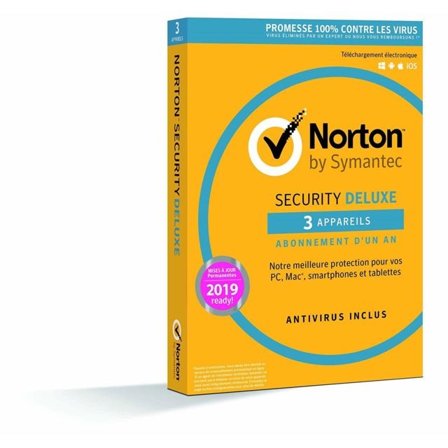 Norton - NORTON SECURITY 2019 DELUXE (3 appareils / 1 an) Norton  - Antivirus et Sécurité