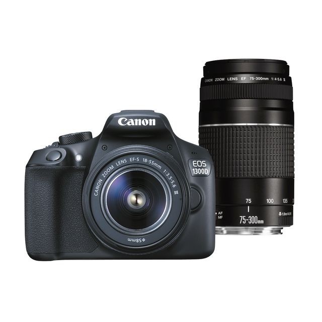Canon - APN Réflex EOS 1300D 18-55 PC + 75-300 III - 1160C042 Canon  - Appareil photo avec zoom puissant