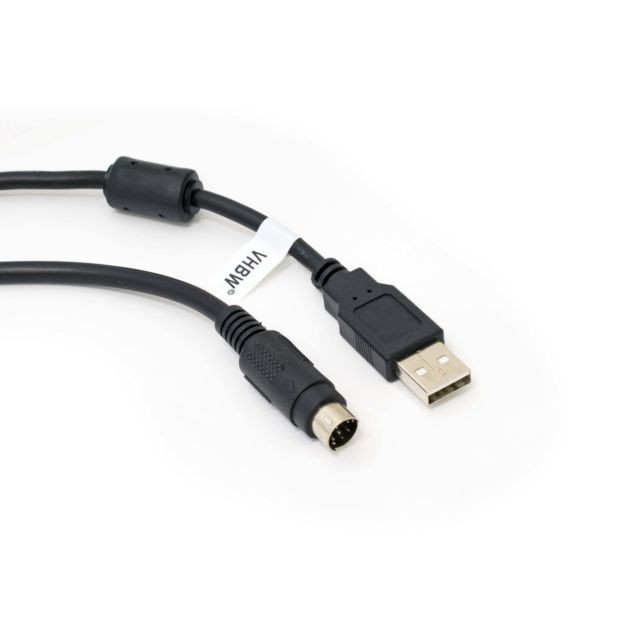 Vhbw - Câble USB PLC de programmation prises USB, Mini-DIN pour MITSUBISHI Melsec FX, FX0N, FX1N, FX2N, FXOS, FX1S, série A Vhbw  - Câble et Connectique Vhbw