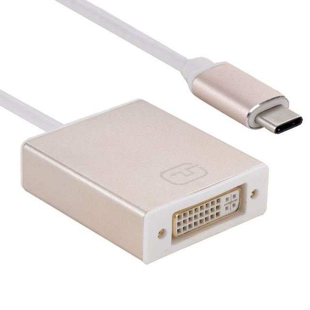 Câble Ecran - DVI et VGA Câble or pour MacBook 12 pouces, Chromebook Pixel 2015, Tablette Tactile Nokia N1, Longueur: Environ 10cm adaptateur USB-C / Type-C 3.1 vers DVI 24 + 5