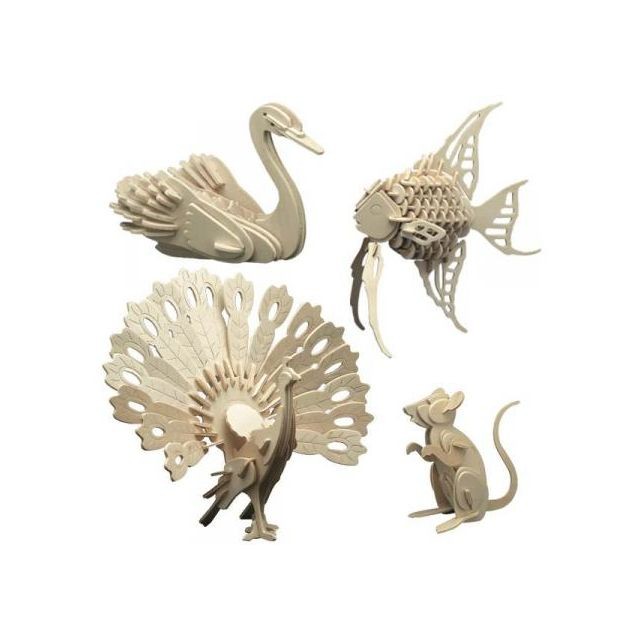 Pebaro - Maquette bois - Set de 4 animaux domestiques 852/1 852/2 852/3 852/4 Pebaro  - Pebaro