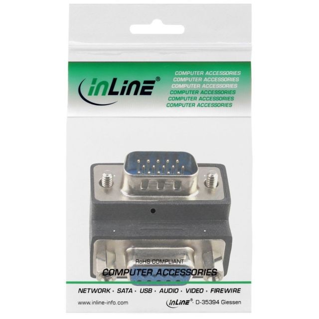 Inline Adaptateur InLine® VGA 90 ° 15 broches mâle à femelle