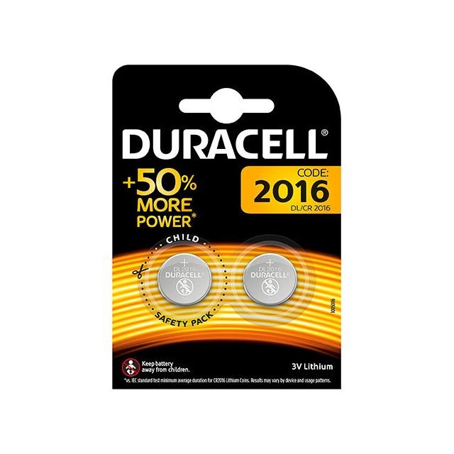 Duracell - Pile bouton CR2016 lithium Duracell - Blister de 2 piles Duracell  - Piles et Chargeur Photo et Vidéo Duracell