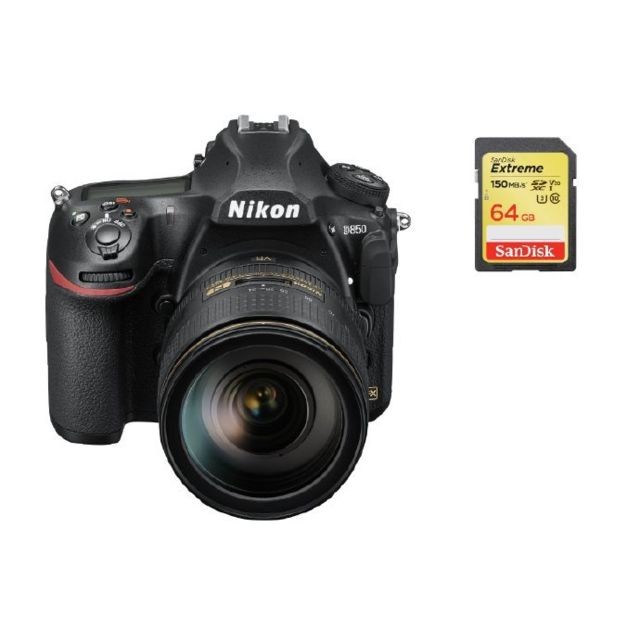 Nikon - NIKON D850 KIT AF-S 24-120MM F4G ED VR + 64GB SD card Nikon  - Reflex Numérique Pack reprise