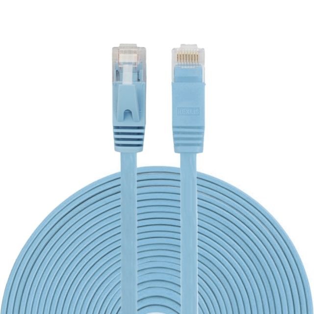Wewoo - Câble réseau LAN plat Ethernet bleu ultra-plat 15m CAT6, cordon de raccordement RJ45 Wewoo  - Câble RJ45 Wewoo