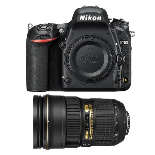 Nikon - PACK NIKON D750 + 24-70 Nikon  - Appareil photo numerique ecran orientable