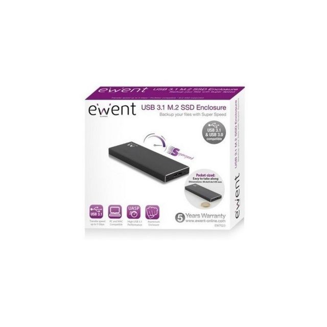 Ewent - Boîtier Externe Ewent EW7023 SSD M2 USB 3.1 Ewent  - Accessoires disques durs