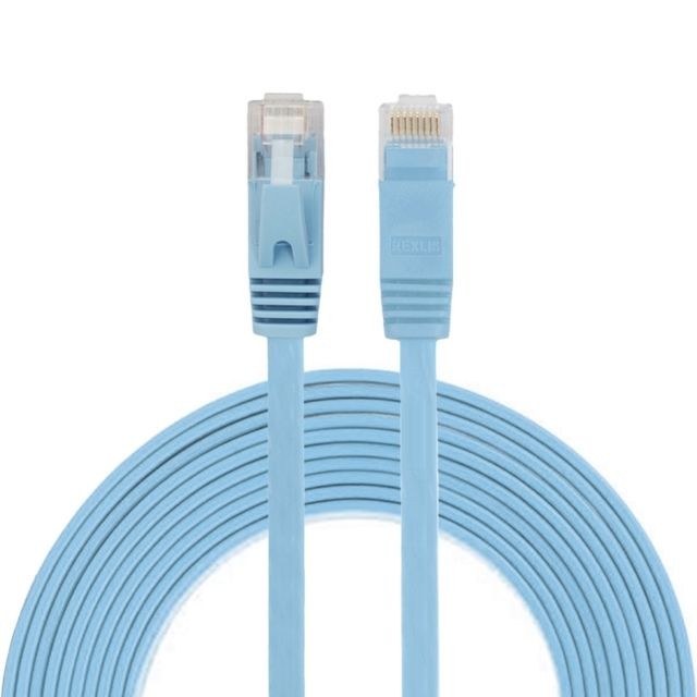 Wewoo - Câble réseau LAN plat Ethernet bleu ultra-mince 3m CAT6, cordon de raccordement RJ45 Wewoo - Bonnes affaires Câble RJ45