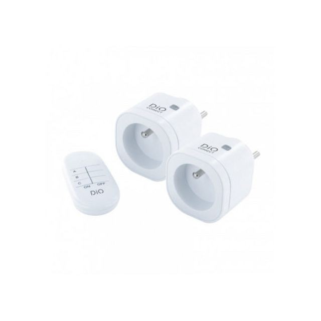 Dio connected home - CHACON DiO Connect 2 Mini prises & Télécommande : 433MHz by DiO and WiFi, 3000W, ON/OFF, compatible Alexa + Google Home Dio connected home  - Allumer eteindre une lampe a distance