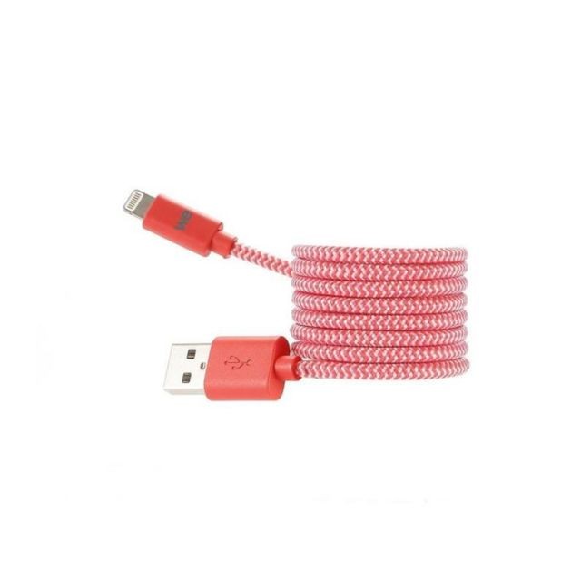 We - WE Câble USB - Nylon tressé - 1 metre - Rouge et blanc We  - Chargeur Universel