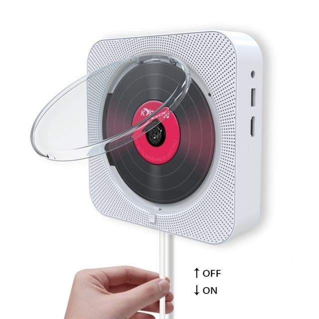 Lecteur DVD Lecteur DVD portable Bluetooth 4.2 + EDR à montage mural avec télécommande, support FM (rose)