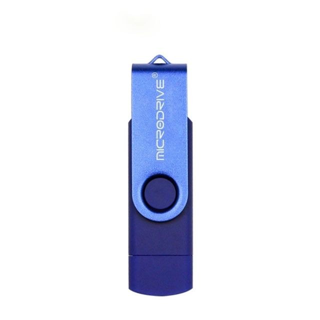 Wewoo - Clé USB MicroDrive 64 Go USB 2.0 pour téléphone et ordinateur Double disque rotatif OTG Metal U Bleu Wewoo  - Usb otg
