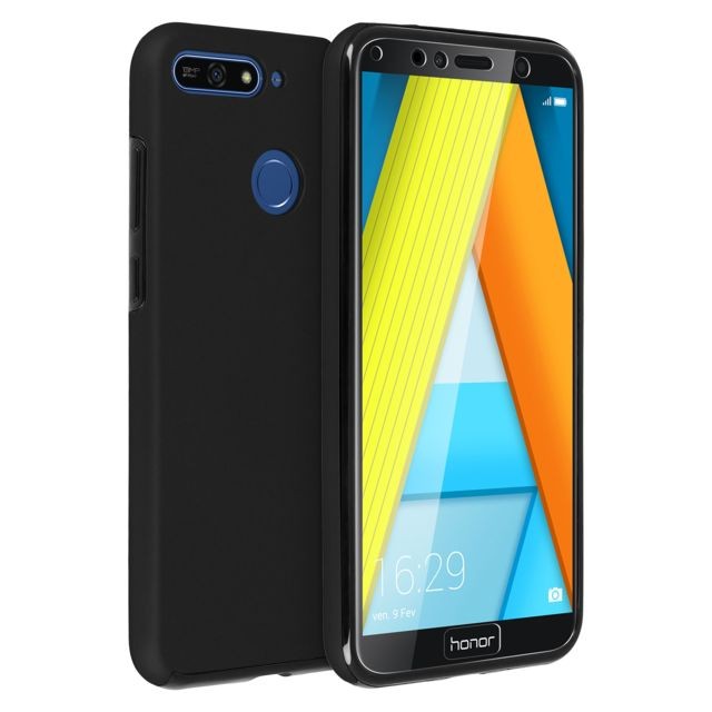 Avizar - Coque Honor 7A , Huawei Y6 2018 Protection Silicone + Arrière Polycarbonate Noir Avizar  - Accessoire Smartphone Huawei y6 2018