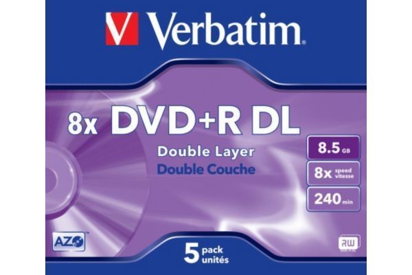 Verbatim - DVD vierge VERBATIM DVD+R Double 8.5GO 5PK Double layer 8x Verbatim  - CD et DVD Vierge Verbatim