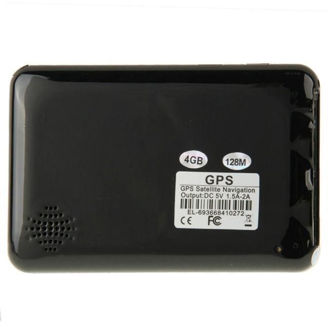 GPS GPS voiture noir Ecran tactile de TFT de 4,3 pouces, haut-parleur intégré, mémoire intégrée de 4GB et carte, sans Bluetooth, résolutions: 480 x 272