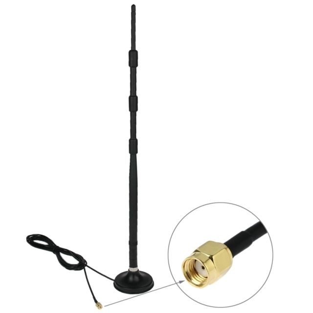 Wewoo - Antenne noir pour réseau de routeur avec base d'antenne RP-SMA 13 dB Wewoo  - Antenne WiFi Wewoo