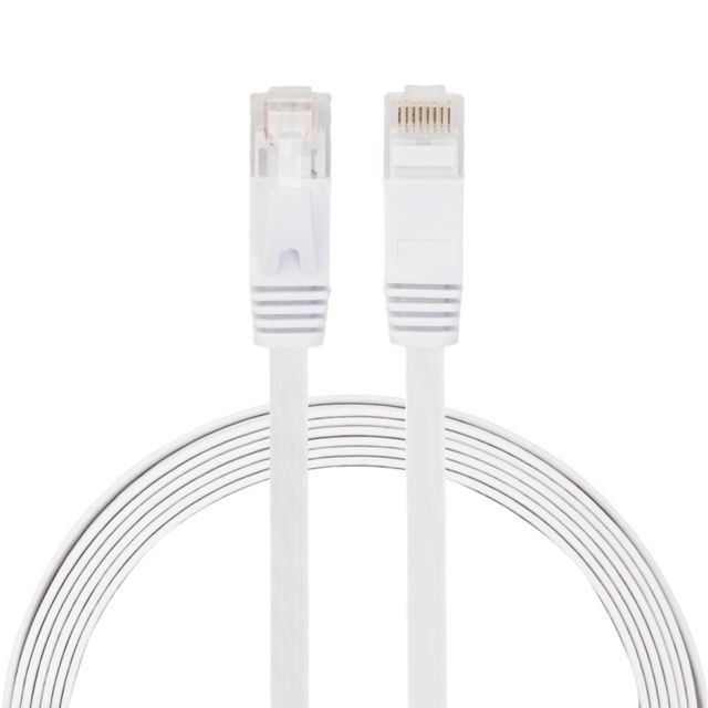 Wewoo - Câble réseau LAN plat Ethernet blanc ultra-plat CAT6 2m, cordon RJ45 Wewoo  - Câble RJ45 Wewoo