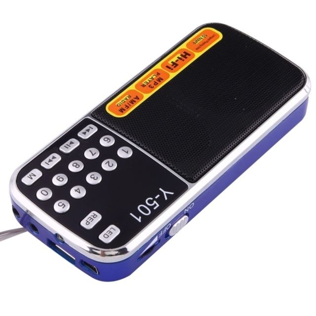 Wewoo Y-501 haut-parleur portatif de radio de FM AM de salut-Fi, batterie rechargeable de Li-ion, lumière de LED, supportent la carte micro de TF / joueur d'USB / MP3