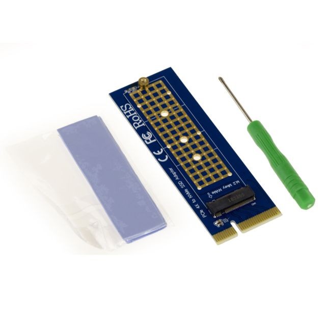 Kalea-Informatique - Adaptateur/Carte contrôleur compacte Verticale PCIe 4X pour SSD M.2 Type M2 NGFF PCIe NVMe ou AHCI Kalea-Informatique  - Adaptateur ssd