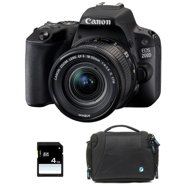 Canon - PACK CANON EOS 200D + 18-55 IS STM + Sac + SD 4Go Canon  - Reflex professionnel Canon