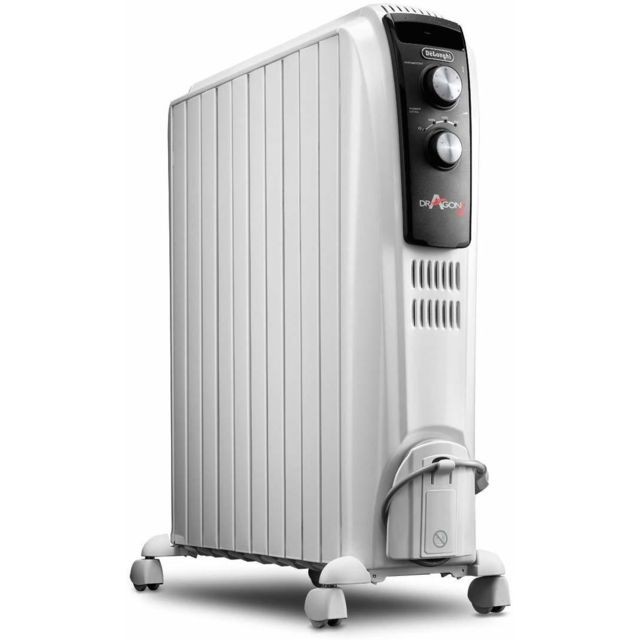 Radiateur bain d'huile Delonghi radiateur bain d'huile avec thermostat réglable 2500 W Blanc