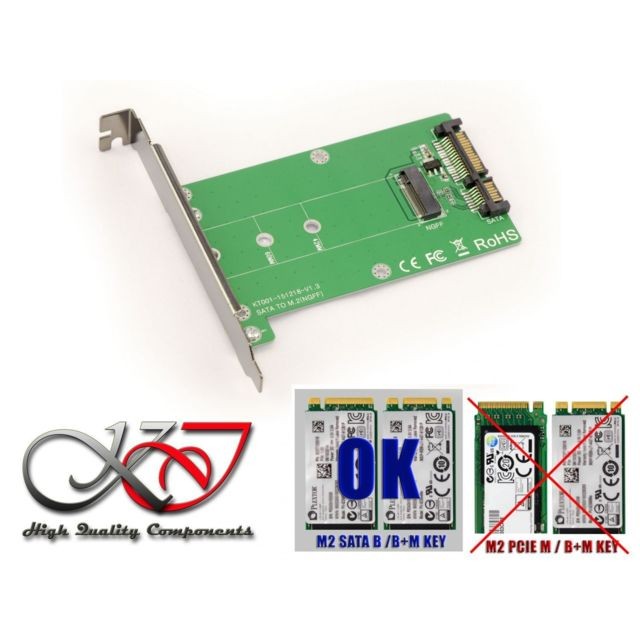 Kalea-Informatique - Adaptateur M2 (NGFF SATA) vers SATA Avec Equerre arrière Avec Equerre arrière Kalea-Informatique  - Accessoires SSD