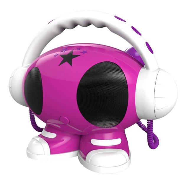 Bigben Interactive - Lecteur rose blanc violet MP3 USB avec enregistreur vocal 2 micros Bigben Interactive  - Chaînes Hifi Sans bluetooth