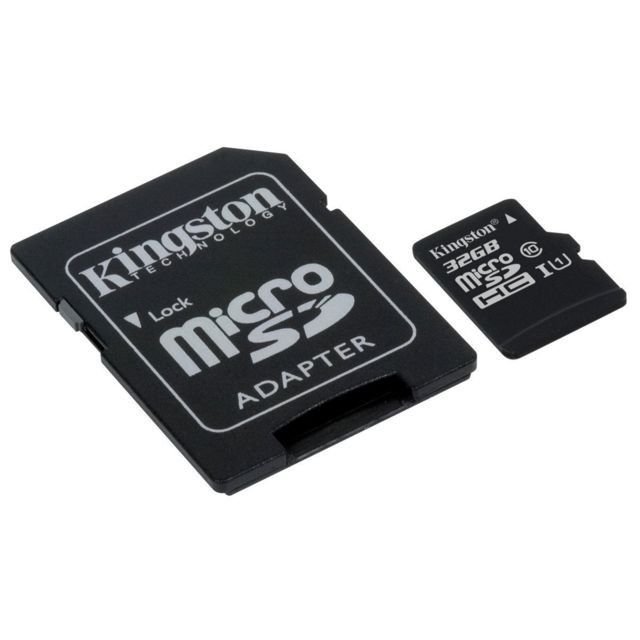 Kingston - Carte Micro SDHC 32Go - avec adaptateur SD Kingston  - Carte mémoire Micro sd