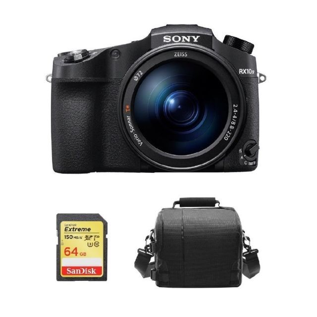 Sony - SONY RX10 IV Black + 64GB SD card + camera Bag Sony  - Sony