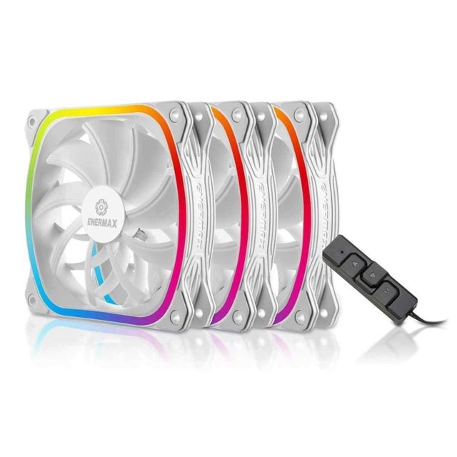 Enermax - SquA RGB - Blanc - Kit de 3 ventilateurs ultra-silencieux - 12 cm PWM Enermax  - Ventilateur Pour Boîtier 120