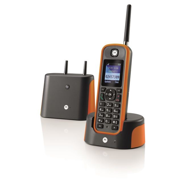 Motorola - Téléphone fixe sans fil sans répondeur - O201 - Solo Orange Motorola  - Téléphone fixe sans fil