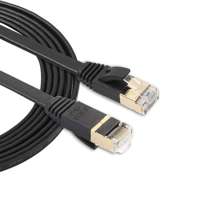 Wewoo - Pour modem routeur réseau LAN noir - Construit avec des connecteurs RJ45 blindés 1,8 m CAT7 10 Gigabit Ethernet Ultra plat Patch Cable Wewoo  - Câble RJ45 Wewoo