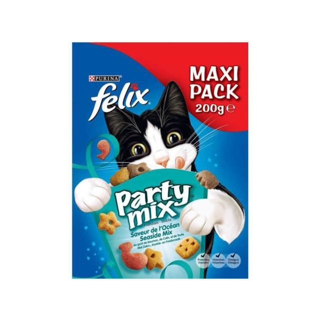 Friandise pour chien Felix FELIX Friandises Party Mix Saveur de l'océan : saumon, colin, truite - 200 g - Pour chat