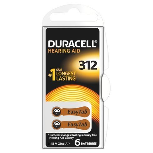 Duracell - Blister 6 piles Duracell pour appareil auditif DA312 Duracell  - Piles rechargeables Duracell